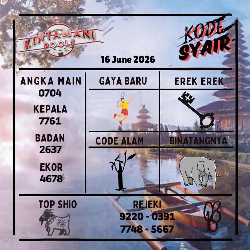 Kode Syair Kintamani Pools Juni 2026