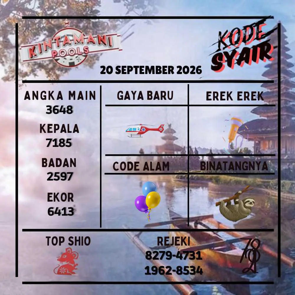 Kode Syair Kintamani Pools September 2026
