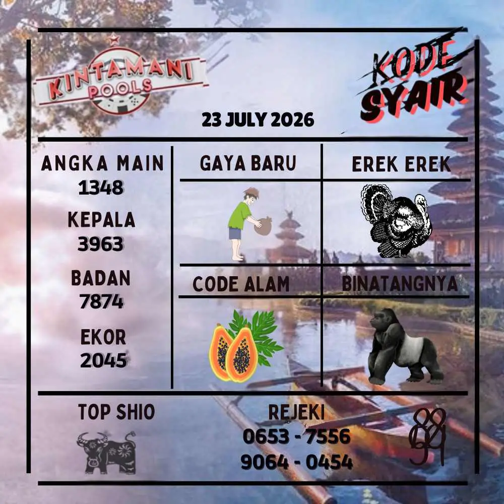 Kode Syair Kintamani Pools Juli 2026
