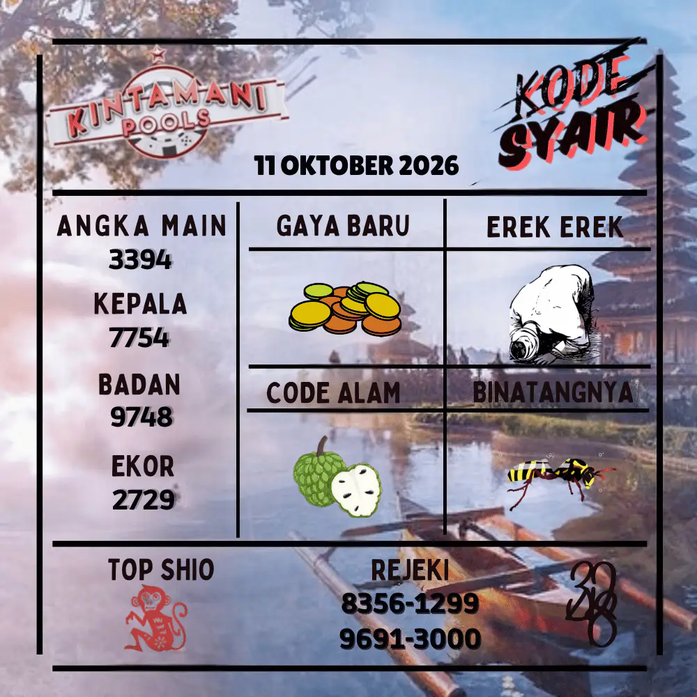 Kode Syair Kintamani Pools Oktober 2026

