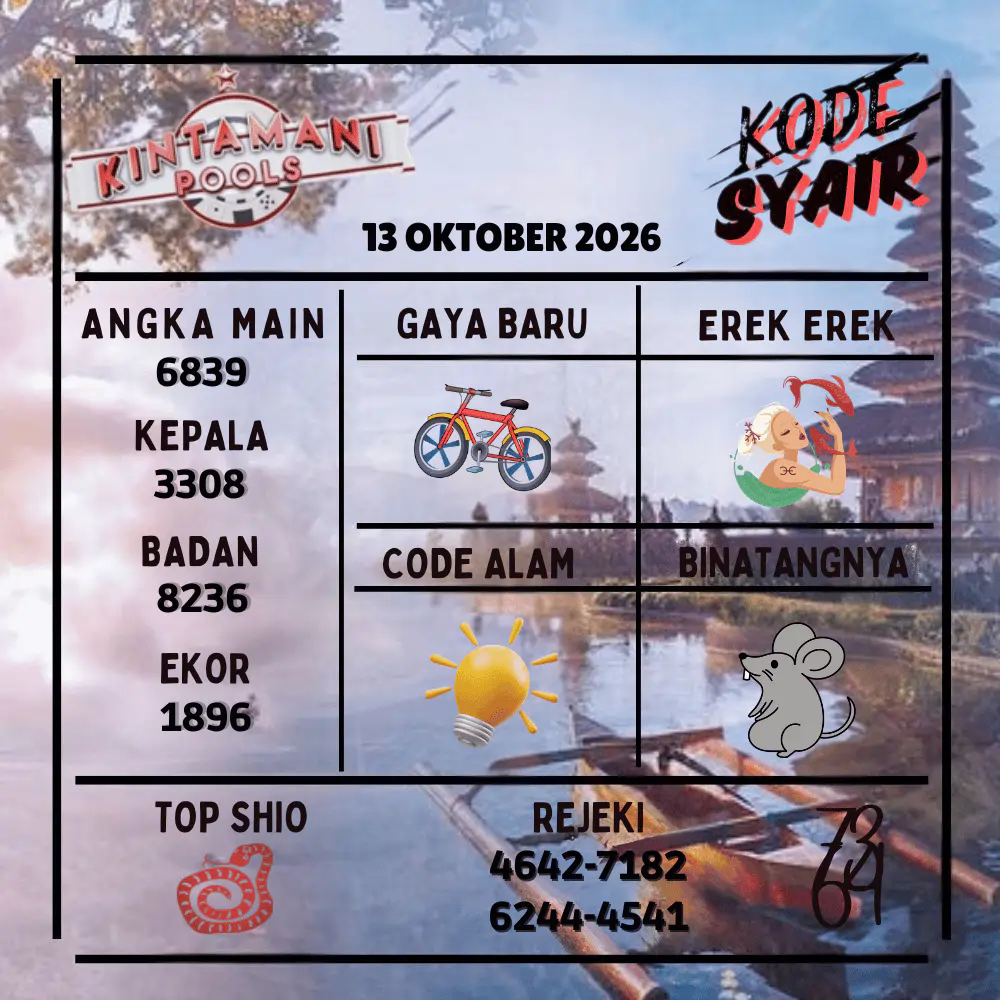 Kode Syair Kintamani Pools Oktober 2026
