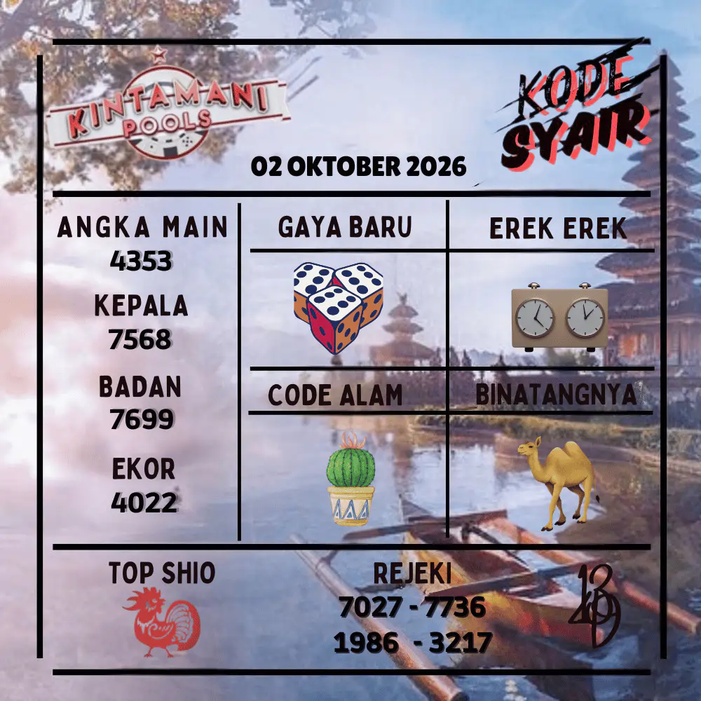 Kode Syair Kintamani Pools Oktober 2026