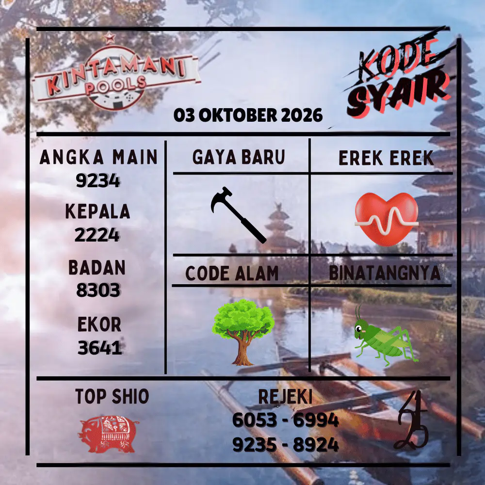 Kode Syair Kintamani Pools Oktober 2026